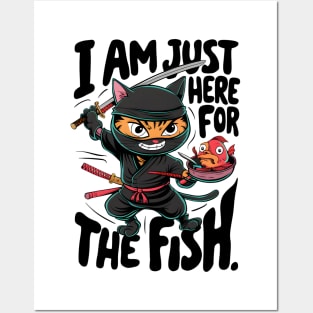 "Ninja Whiskers: The Stealthy Sushi Quest" Posters and Art